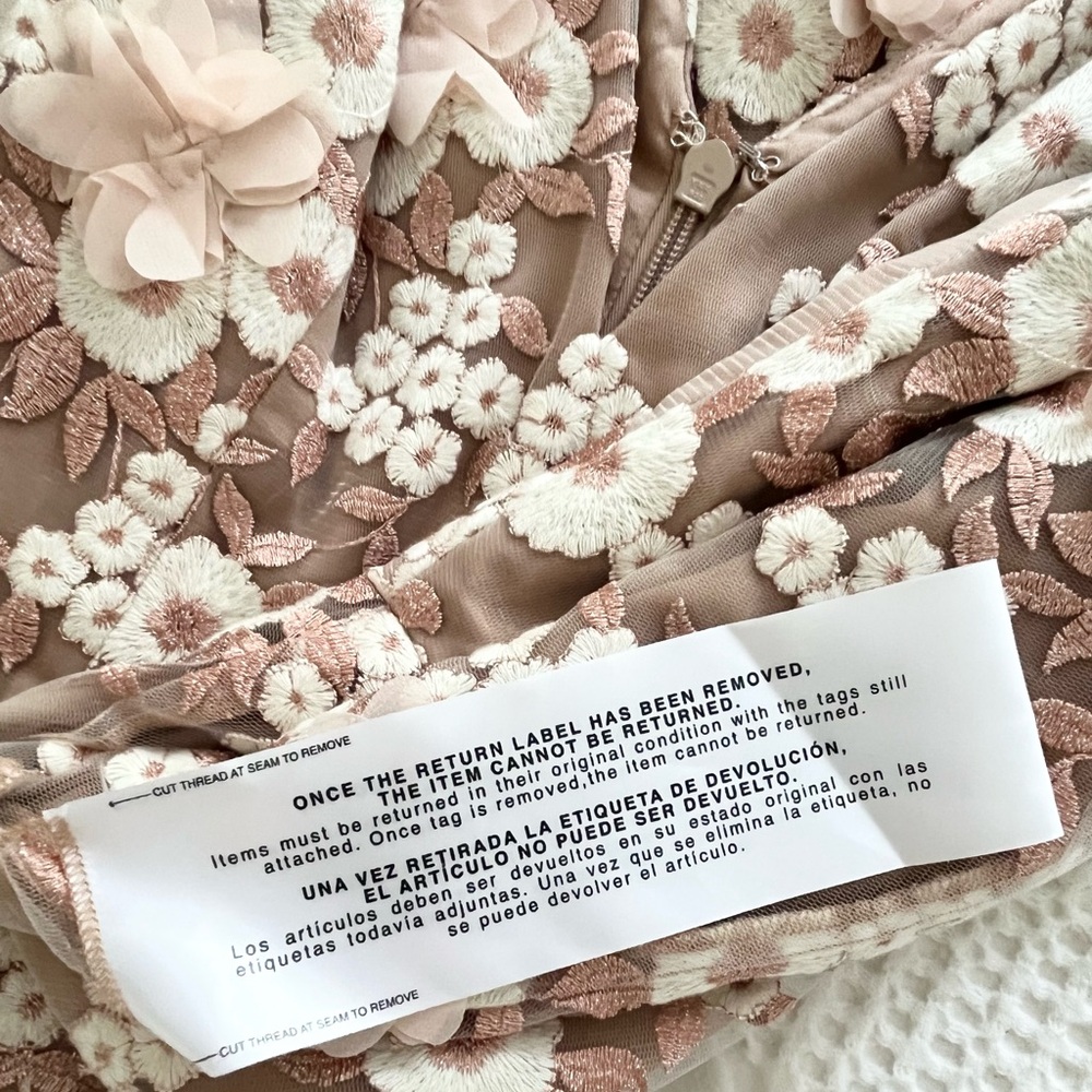 NWT Dress The Population Elisa Floral Appliqué Dress - Picture 8 of 13